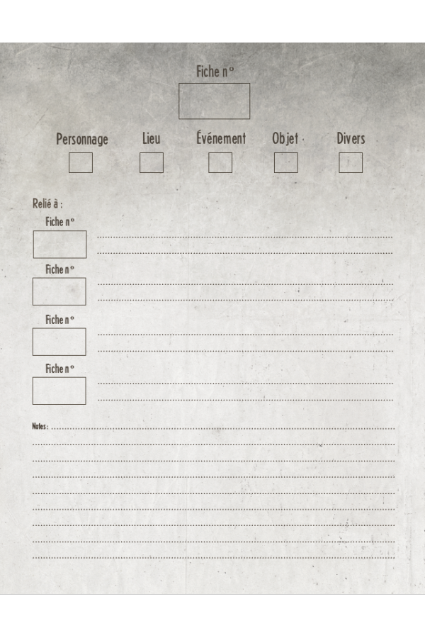 Bloc notes de l'investigateur Cthulhu Hack