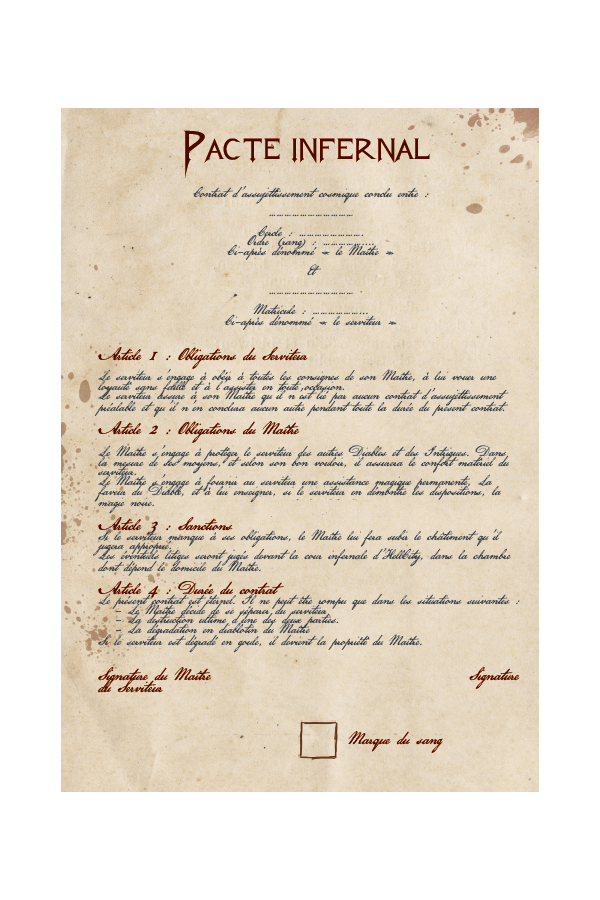 Armageddon : Bloc de Pactes Diaboliques