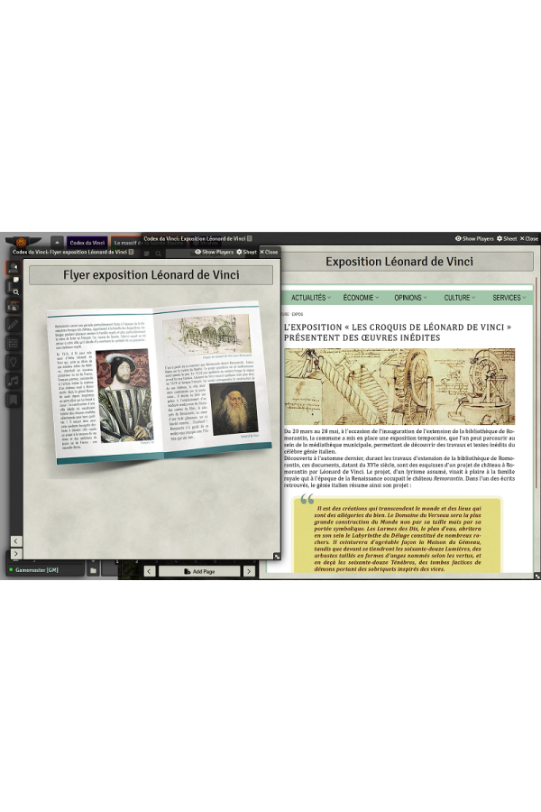 Module Foundry - Trinités - Campagne Codex da Vinci