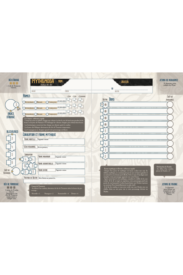 Mythender (+ fiches prétirés)