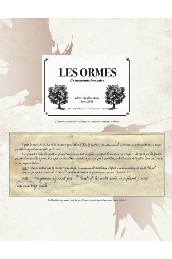 Hantises - Aides de jeu