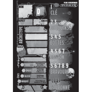 Dédales - Bloc de feuilles de personnages