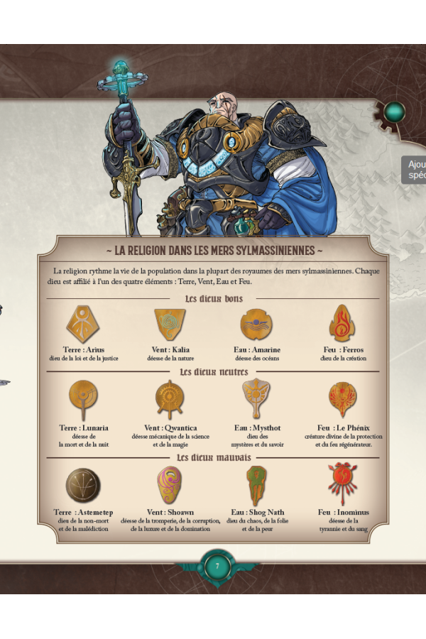 Dossier de personnages Chroniques de Forge Pierre